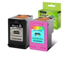 Remanufactured 60XL Ink Cartridge Replacement Compatible for Hp Photosmart C4680 D110 Deskjet D2680 D1660 D2530 F2430 Printer