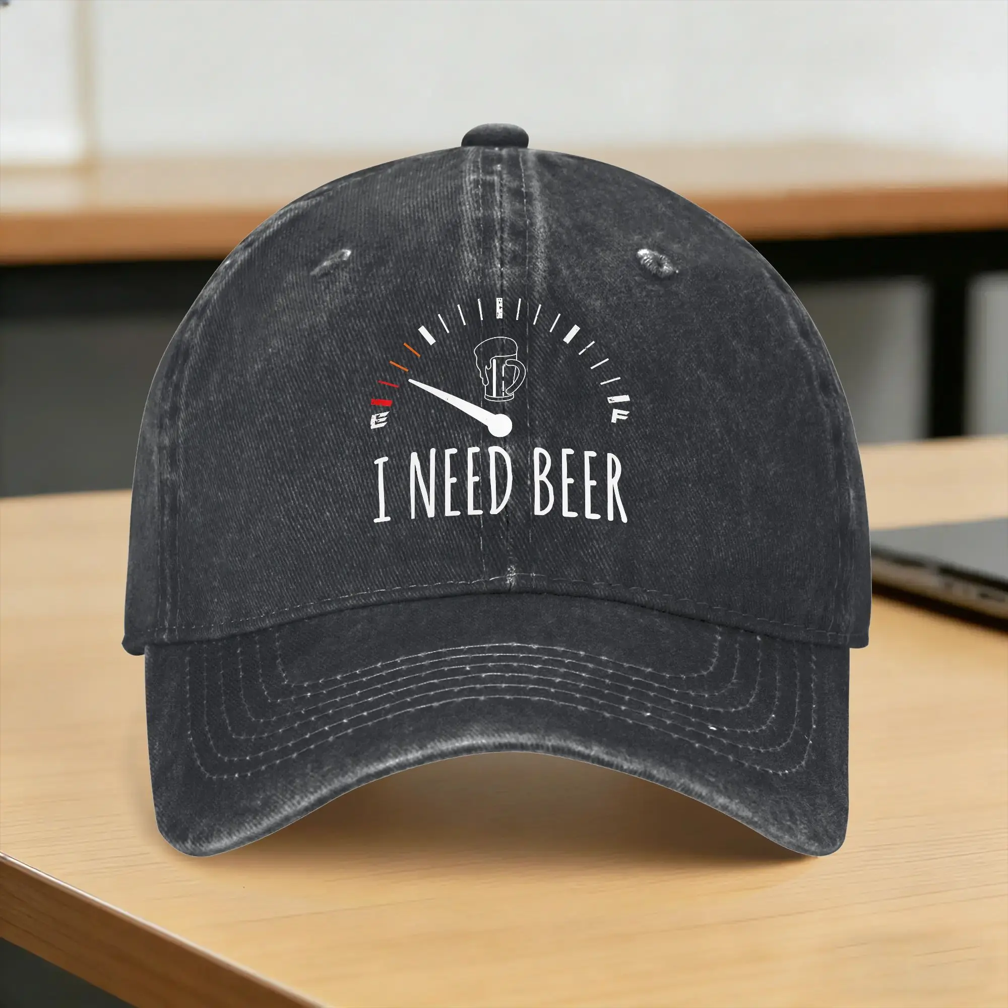 Washed Baseball Cap Funny Drinking I Need A Beer Meter  Summer Hip Hop Hats For Unisex Men Hunting Camping Sun Baseball Caps