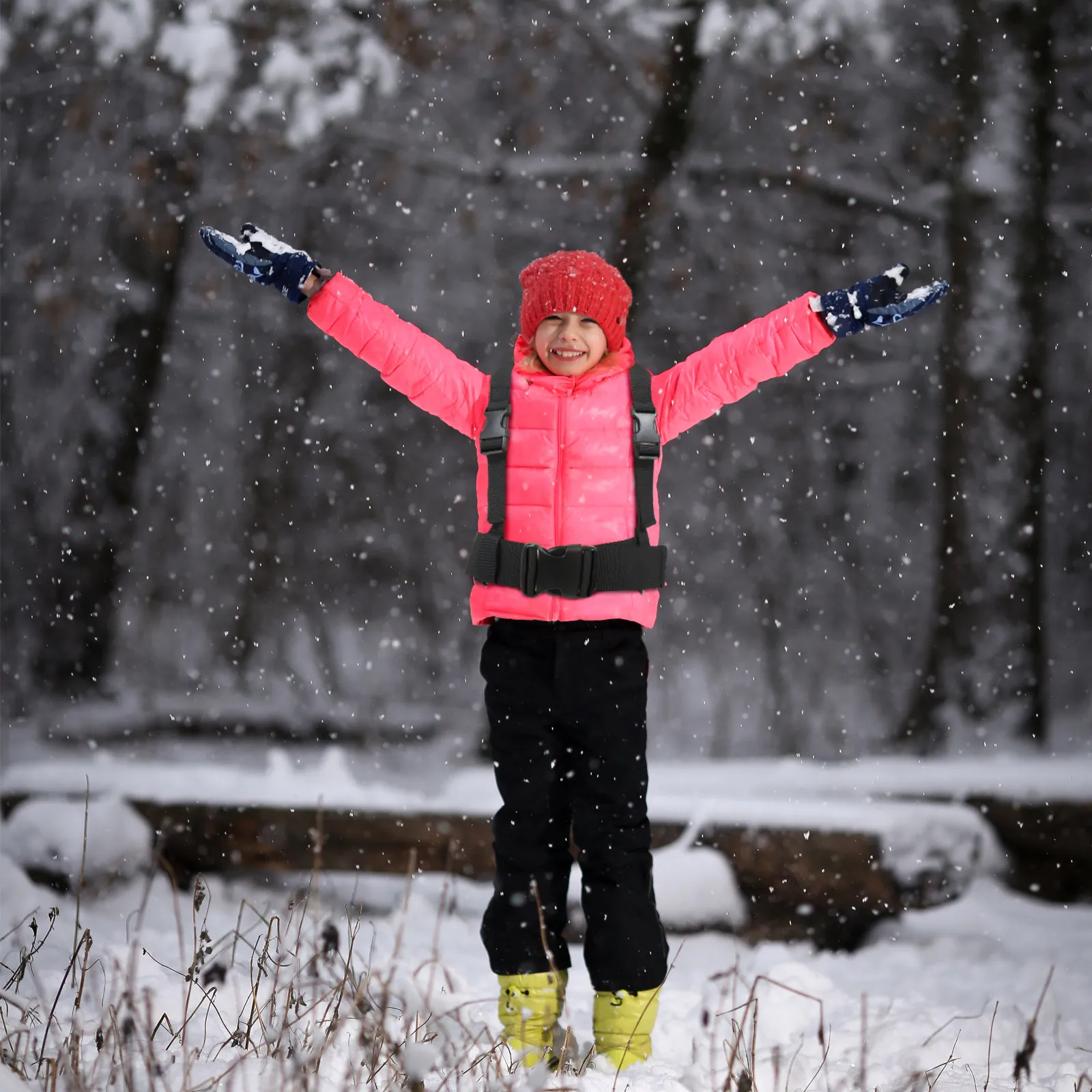

Комплект детских лыжных ремней безопасности: регулируемый обучающий ремень для катания на лыжах и коньках, предотвращающий падения, с функцией балансировки и фиксации