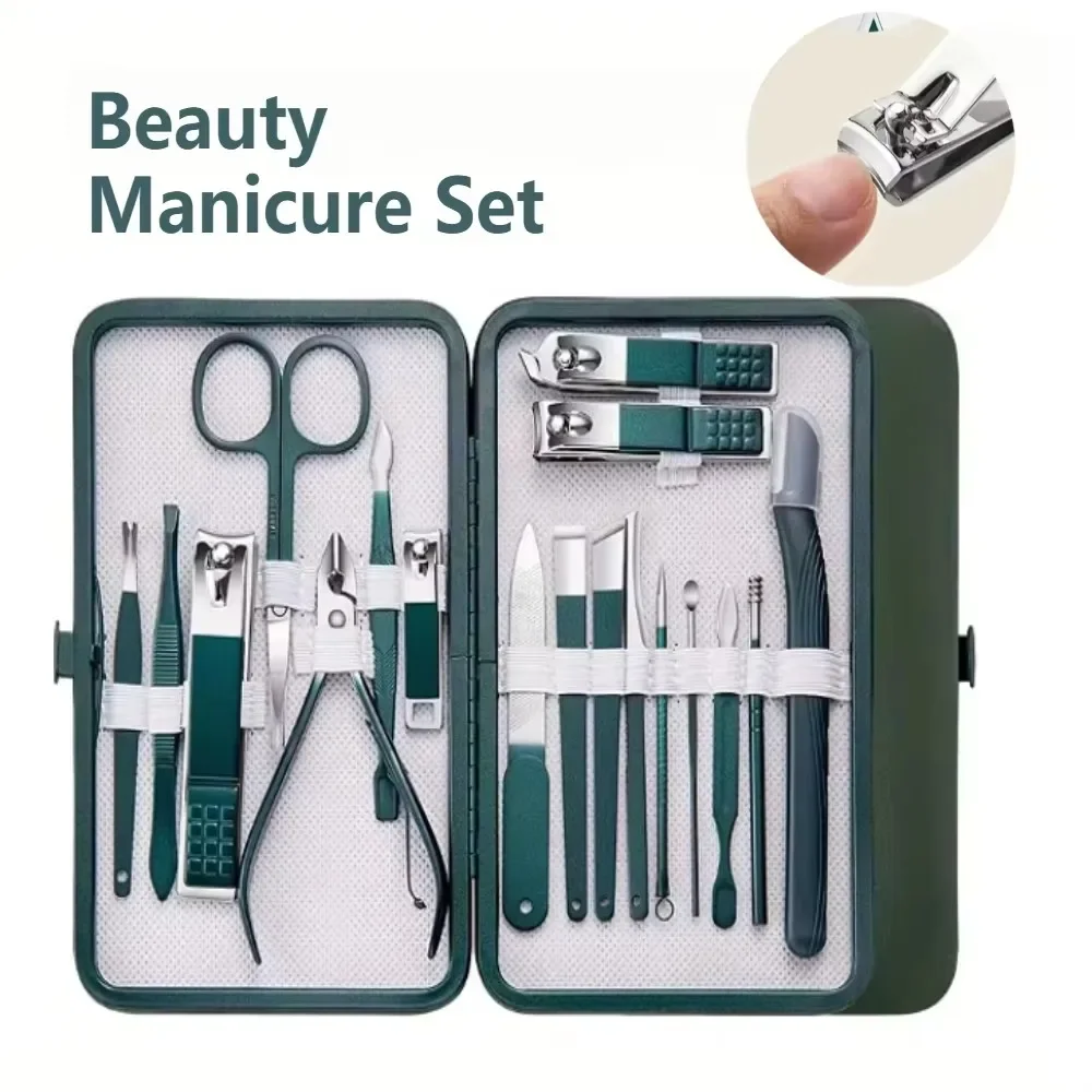 Professional 4/7/10/12/18 Piece Nail Care Kit Stainless Steel Manicure & Pedicure Set Nail Clipper Set with Travel Case
