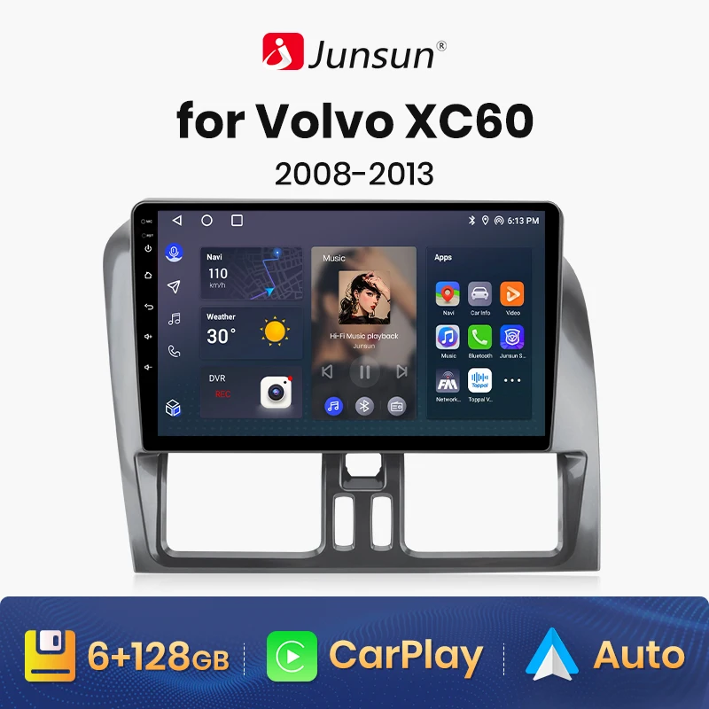 

Junsun V1 AI Voice Wireless CarPlay Android Auto Radio for Volvo XC60 2008 - 2013 4G Car Multimedia GPS 2din autoradio