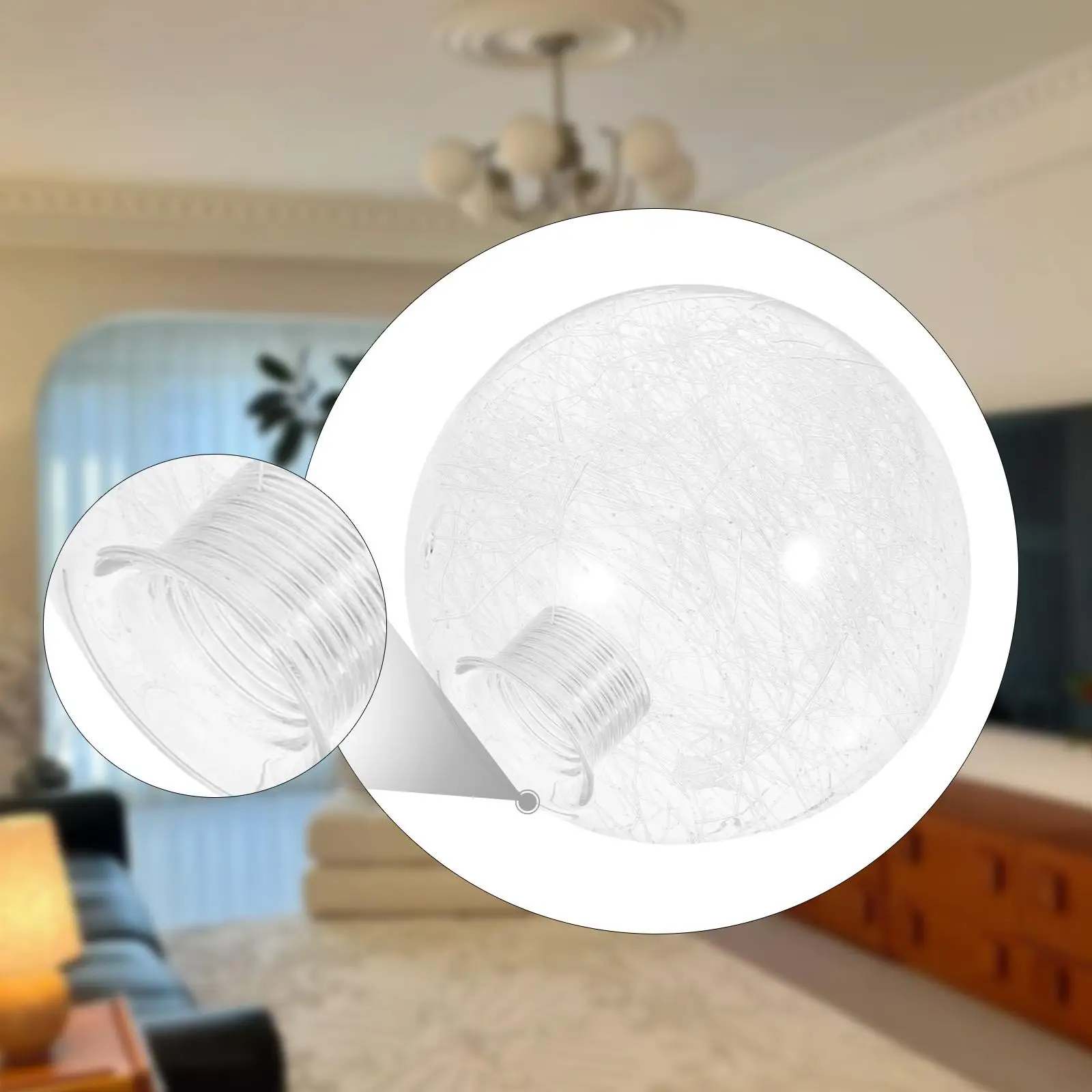 

Glass Ball Lampshade Modern Light Cover for Desk Lamp Bedroom Hanging Lamp