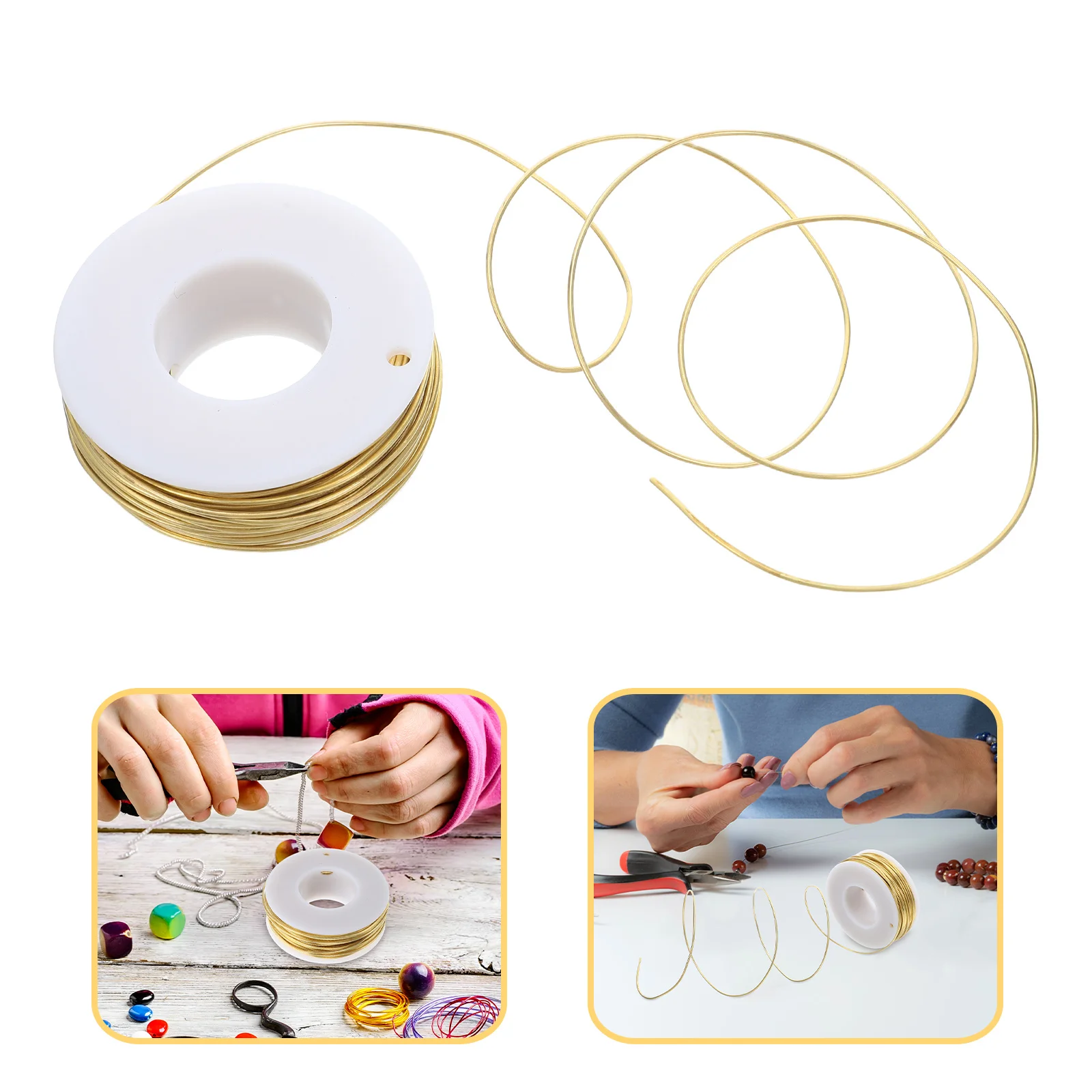 Alambre de latón dorado de 20 metros, retención confiable de brillo, materiales para hacer joyas, alambre para abalorios artesanales, suministros de accesorios DIY