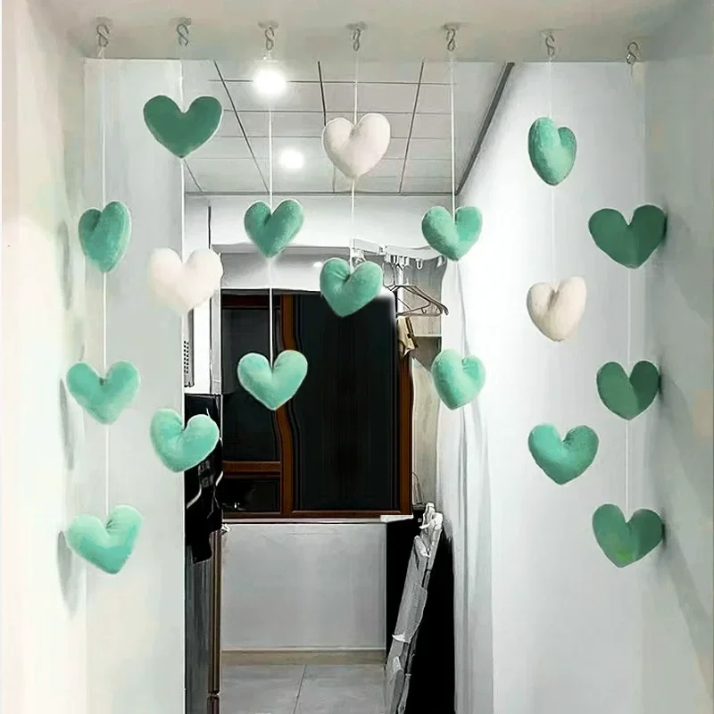 Heart Shaped Curtain Elegant Korean Style String Pendant for Girls Bedroom Door Partition Hanging Decoration