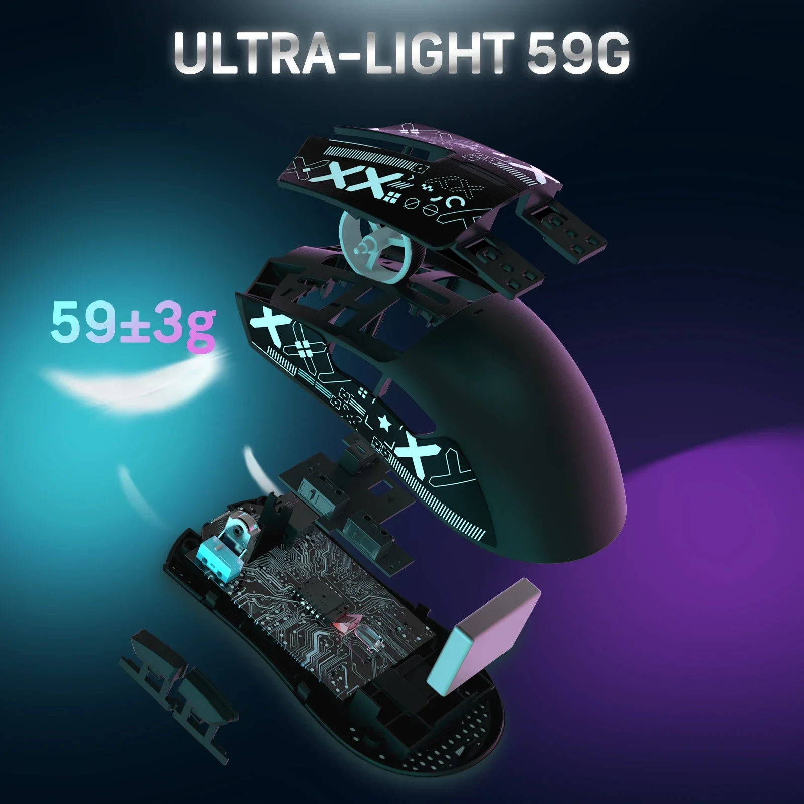 X11 ATTACK SHARK X11 Mouse da gioco wireless con dock di ricarica PixArt PAW3311 Sensore da gioco Mouse wireless 22000 DPI BT/2.4G