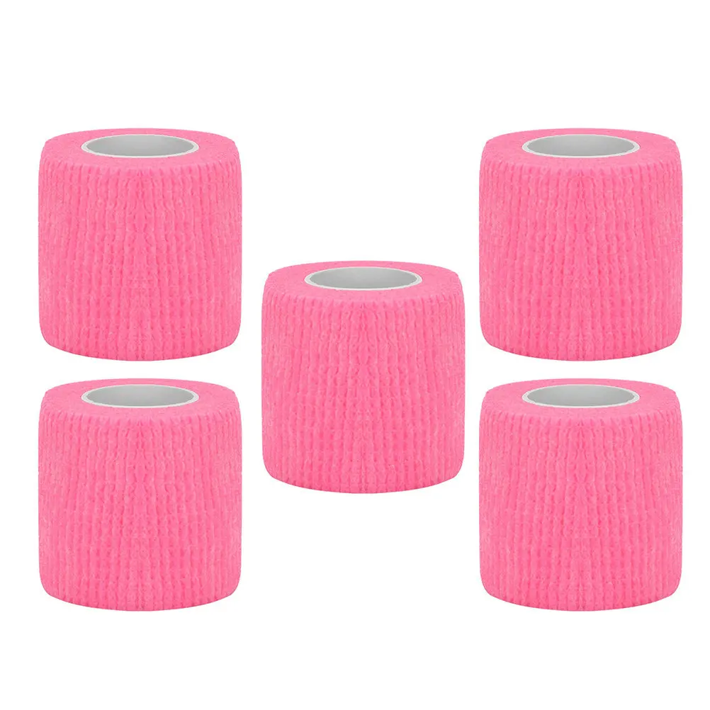 

5 шт. Самоклеящиеся эластичные бинты для тату-машинок, дышащая нескользящая лента из нетканого материала для защиты запястий, лодыжек и пальцев