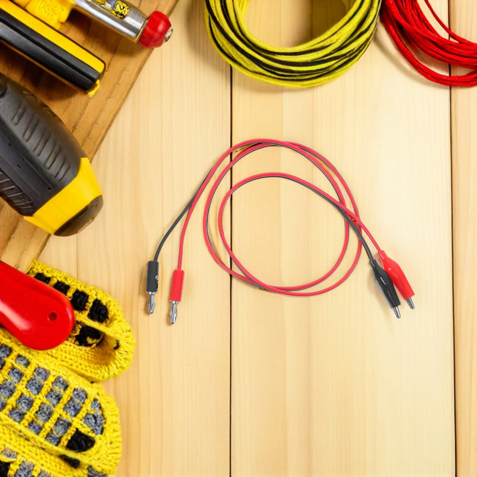 

10Pcs 1M Insulated Red Black Jumper Wires Double-Ended Banana to Alligator Clips Test Leads for Electrical Experiments and