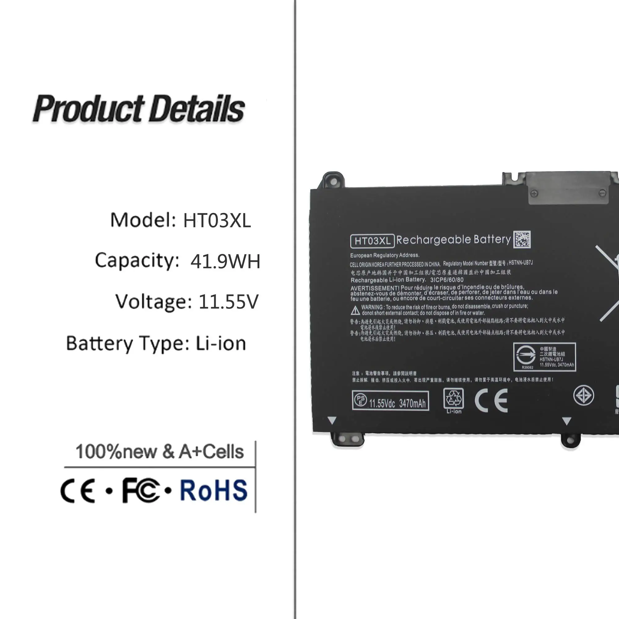 HT03XL L11119-855 Laptop Battery for HP Pavilion 15-CS 15-DA 15-DB 15-DW 14-CE 14-CF 14-DF 17-CA Series 15-CS0053CL 15-DW0033NR