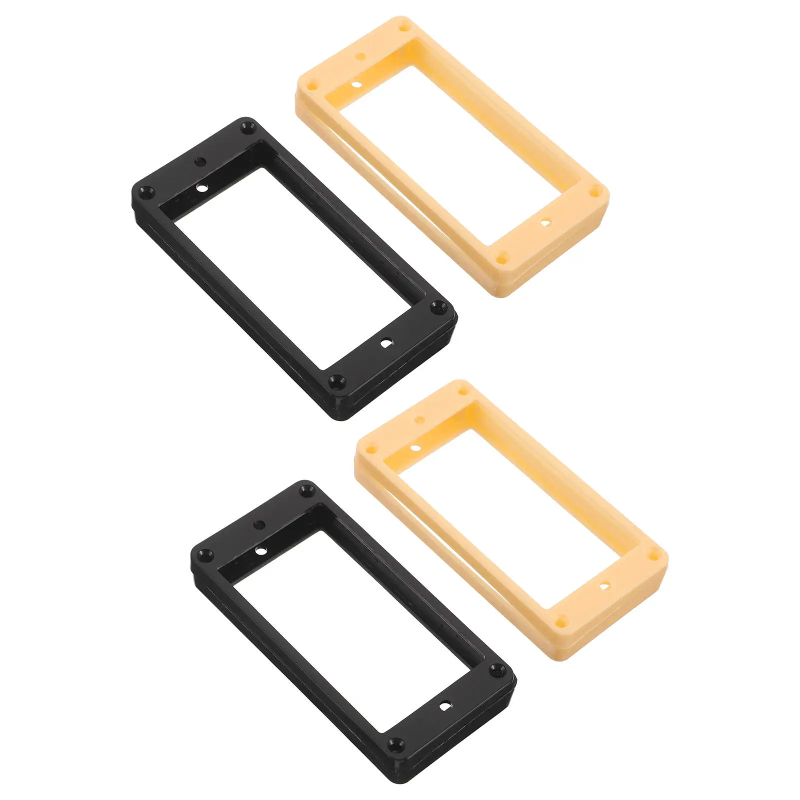 

8Pcs Electric Guitar Pickup Frame Set Flat Plastic Covers for 6 String Bridge Neck Pickups Wear-Resistant Mounting Rings
