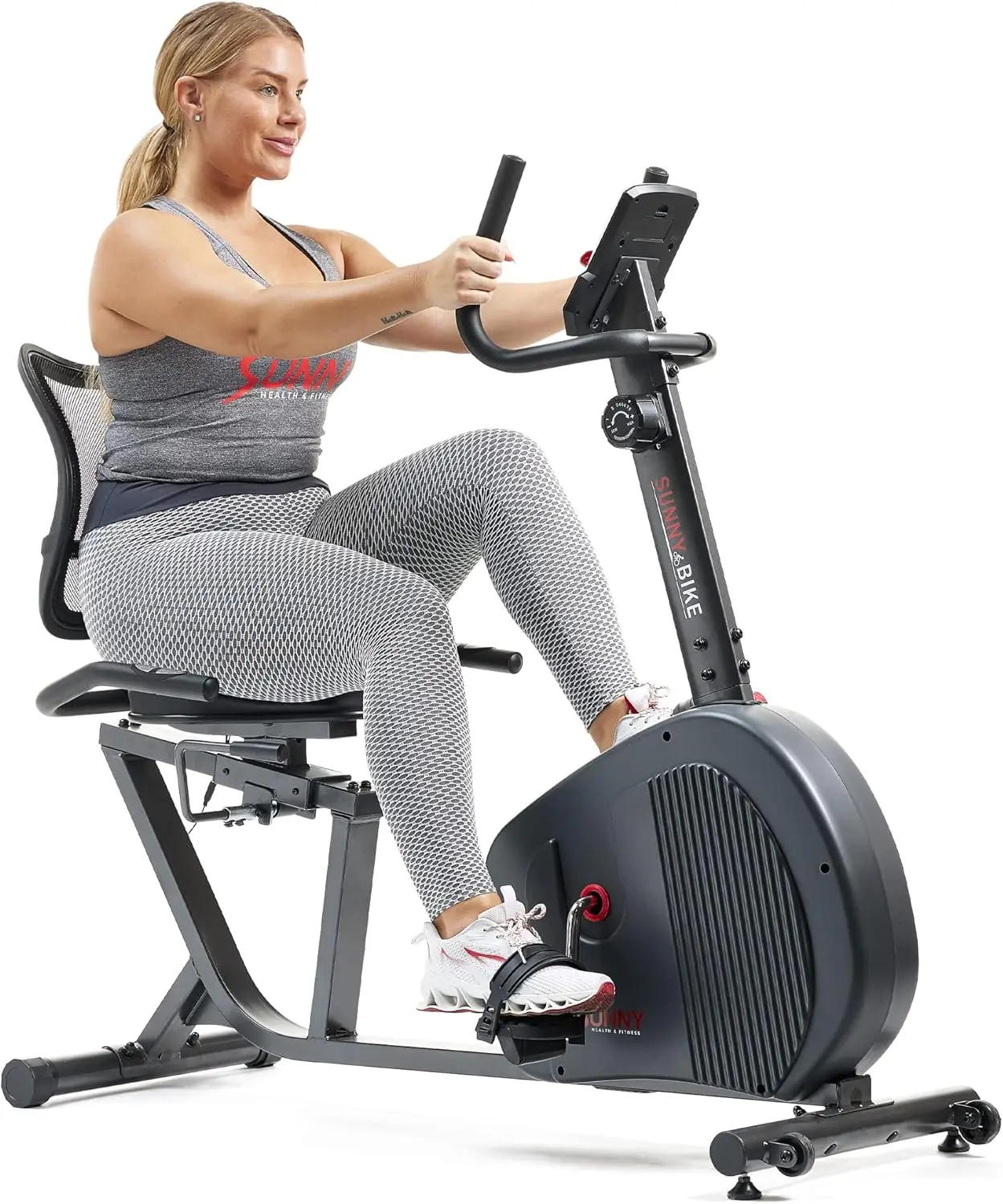 Smart Recumbent Exercise Bike with Adjustable Cushion Seat, Magnetic Resistance for Quiet Home Workout, Free App Connectivity