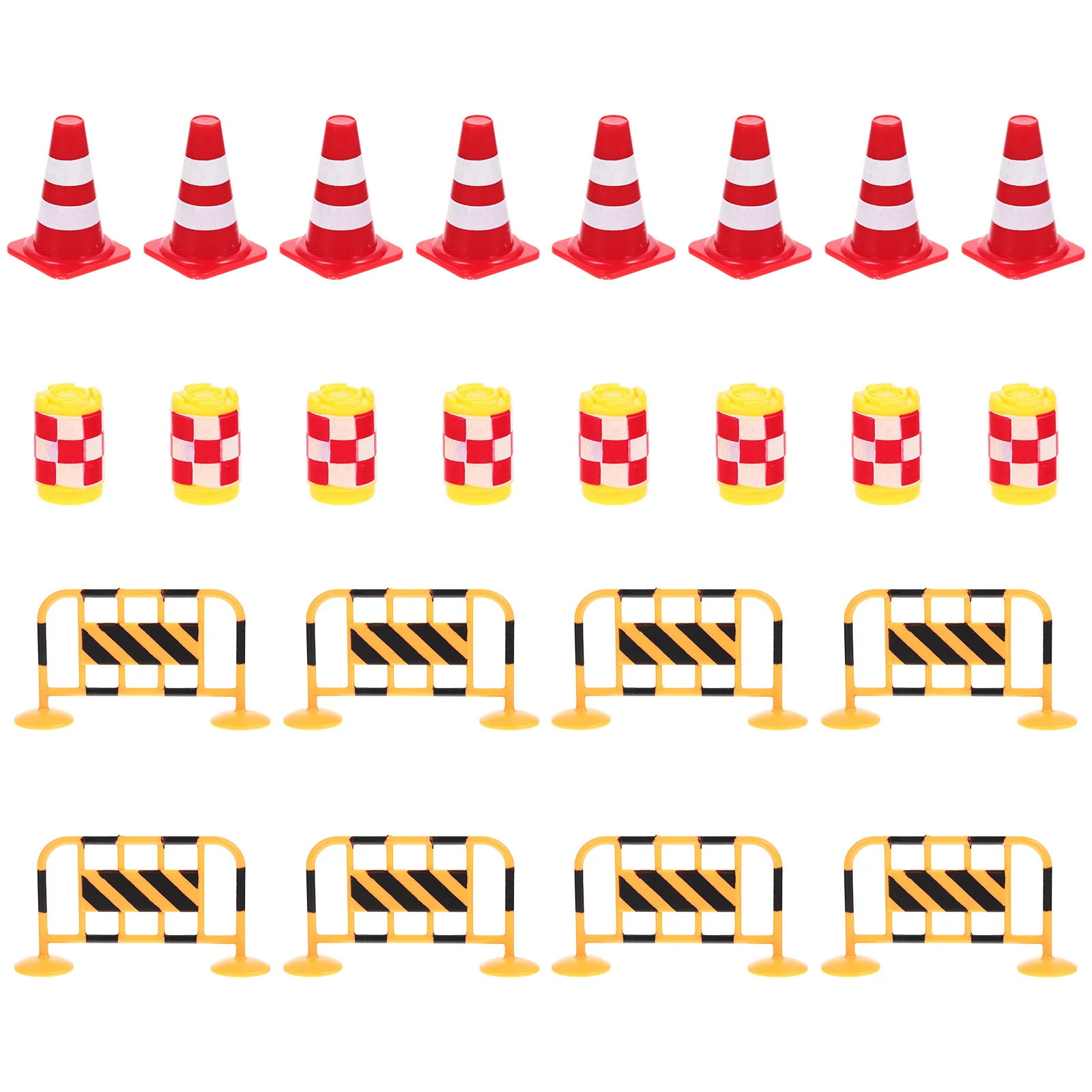 24 pièces panneaux de signalisation Kits éducatifs pour les enfants apprentissage précoce sécurité routière Mini cônes et Barricades Simulation de la circulation