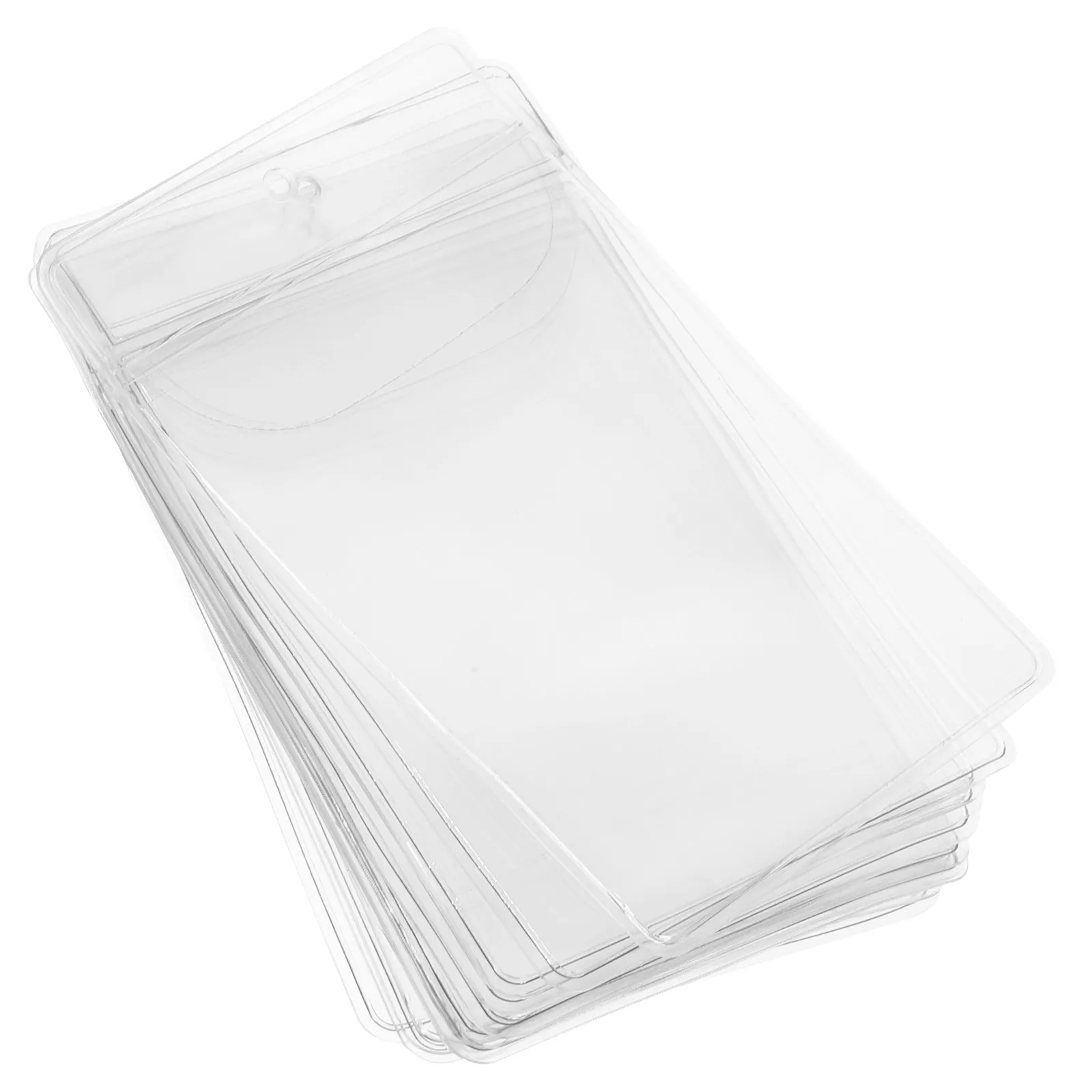 12Pcs Hanging Tag Sleeves Protective Card Pockets Clear Label Covers for Office School Warehouse Badge Holders Reusable Card