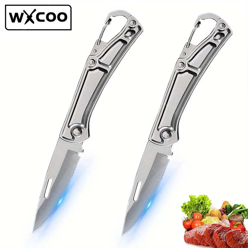 Stainless Steel Folding Knife Pocket Knife Multi-function Pocket Small Knife Camping Knife Outdoor Hunting Fruit Cutting Knife