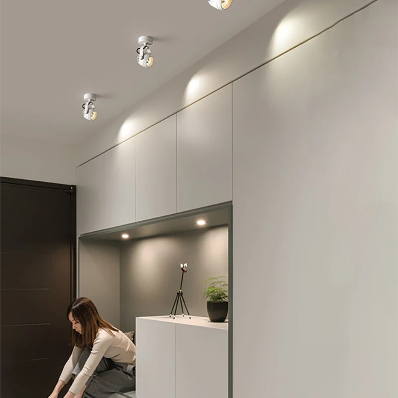 360 ° Xoay Đèn LED Ốp Trần Hiện Đại Ốp Trần Cho Cloakroom Lối Đi Hành Lang Phòng Ngủ Ánh Sáng Trắng Đen Ốp Trần Đèn