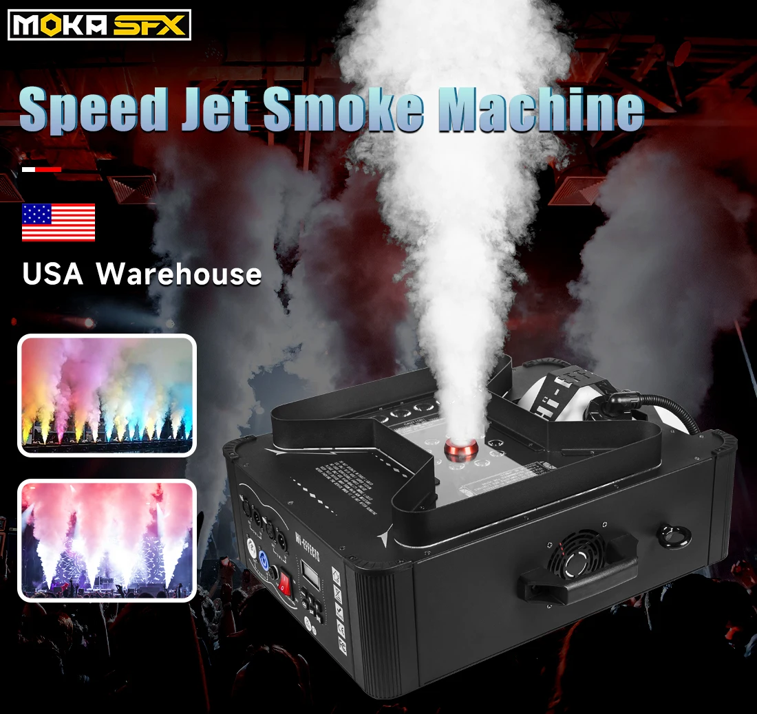 

MOKA SFX Vertical Instant Stop LED Smoke Machine Speed Jet LED Fog Machine Commercial Co2 Jet Effect Smoke Machine with LED