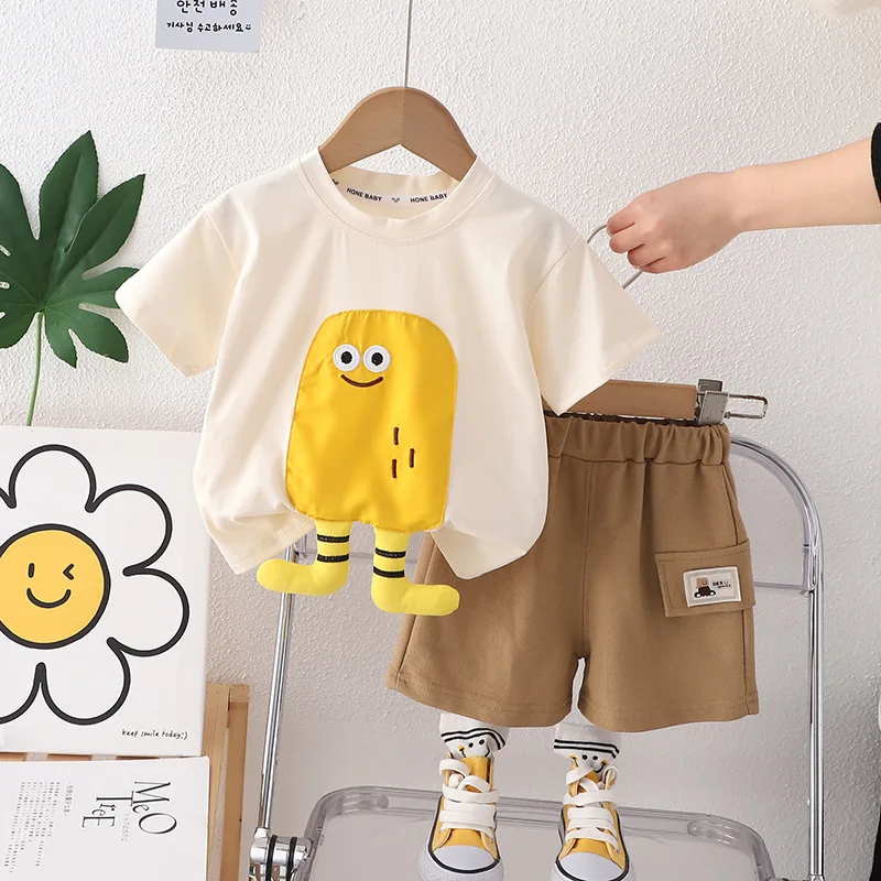 0-5 Years Baby Boy Clothes Boutique Summer Outfits Toddler Girls Loose Short Sleeve T-shirts and Shorts Two Piece Set Kids Suit