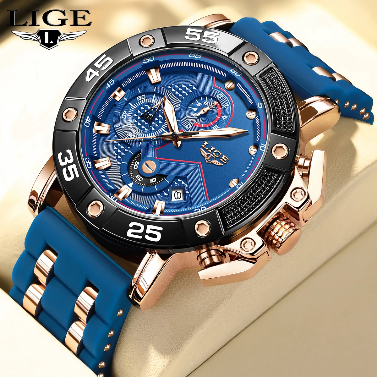 

LIGE кварцевые мужские часы модный стиль силиконовый ремешок повседневные спортивные часы с автоматической датой водонепроницаемые светящиеся часы для мужчин хронограф Reloj