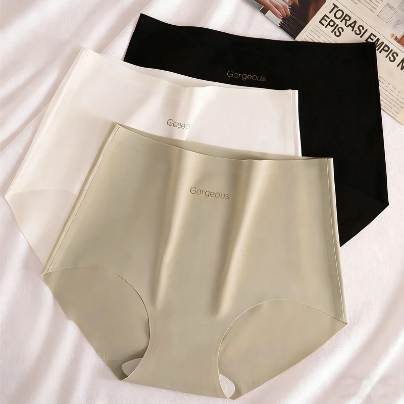 

1pcs Women Thin Seamless Panties Girl Ice Silk High Waist Underwear Yoga Sport Brief Breathable Comfort Hip Lift Panty Underpant