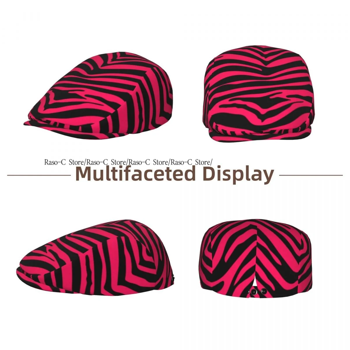 Flat Cap Men Women Newsboy Cap Zebra Pattern Driving Bunnet Ivy Hat Bakerboy Hat Spring Summer Boina