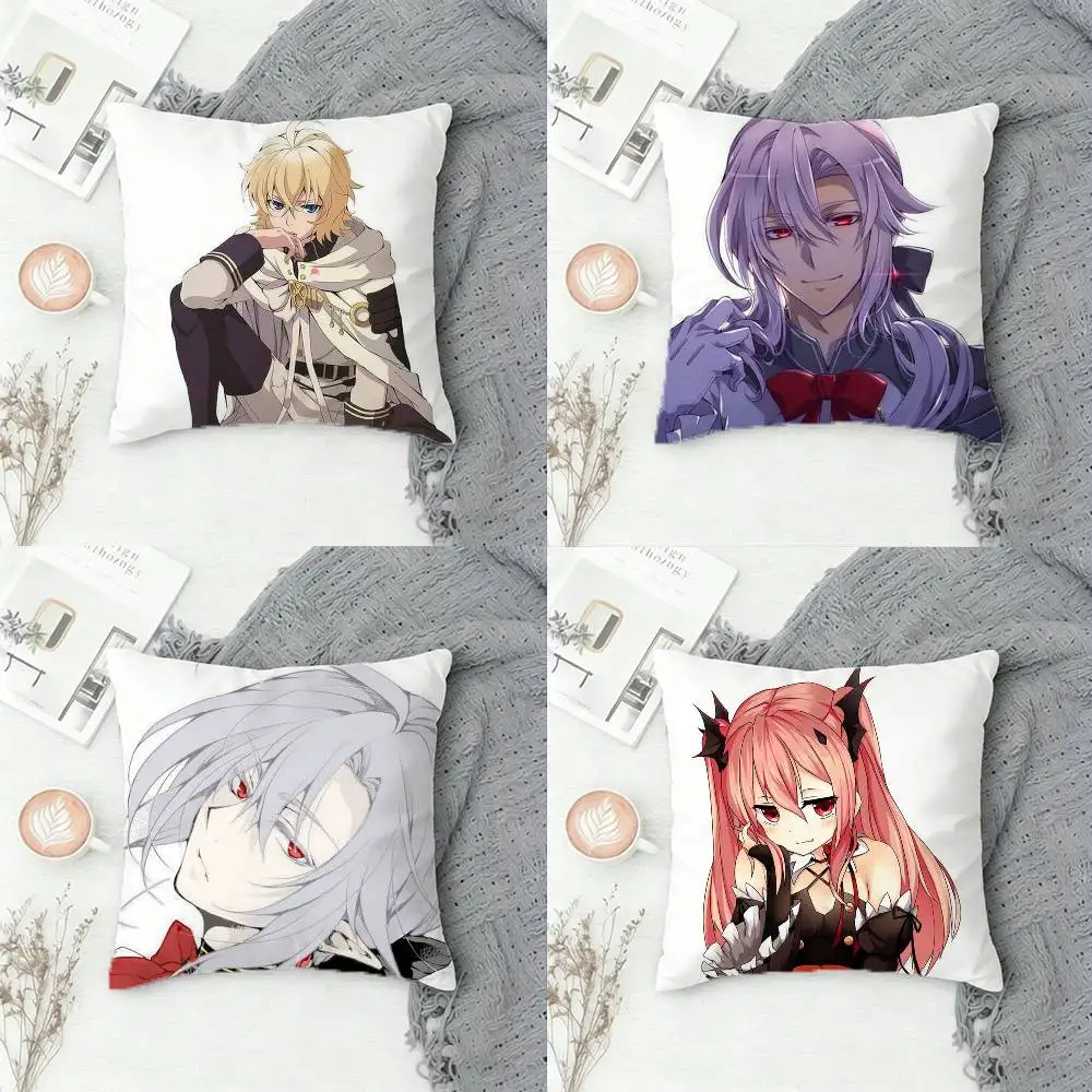 

Seraph of the End Double-sided Printed Square Pillow Cover Decorative Cushion Cover for Sofa Bedroom Bedside