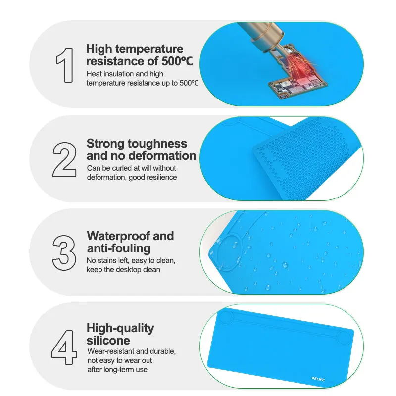 RELIFE RL-004DQ 35-inch Extended Luxury Model High Temperature Resistant Silicone Repair Pad High Temperature Resistance of 500℃