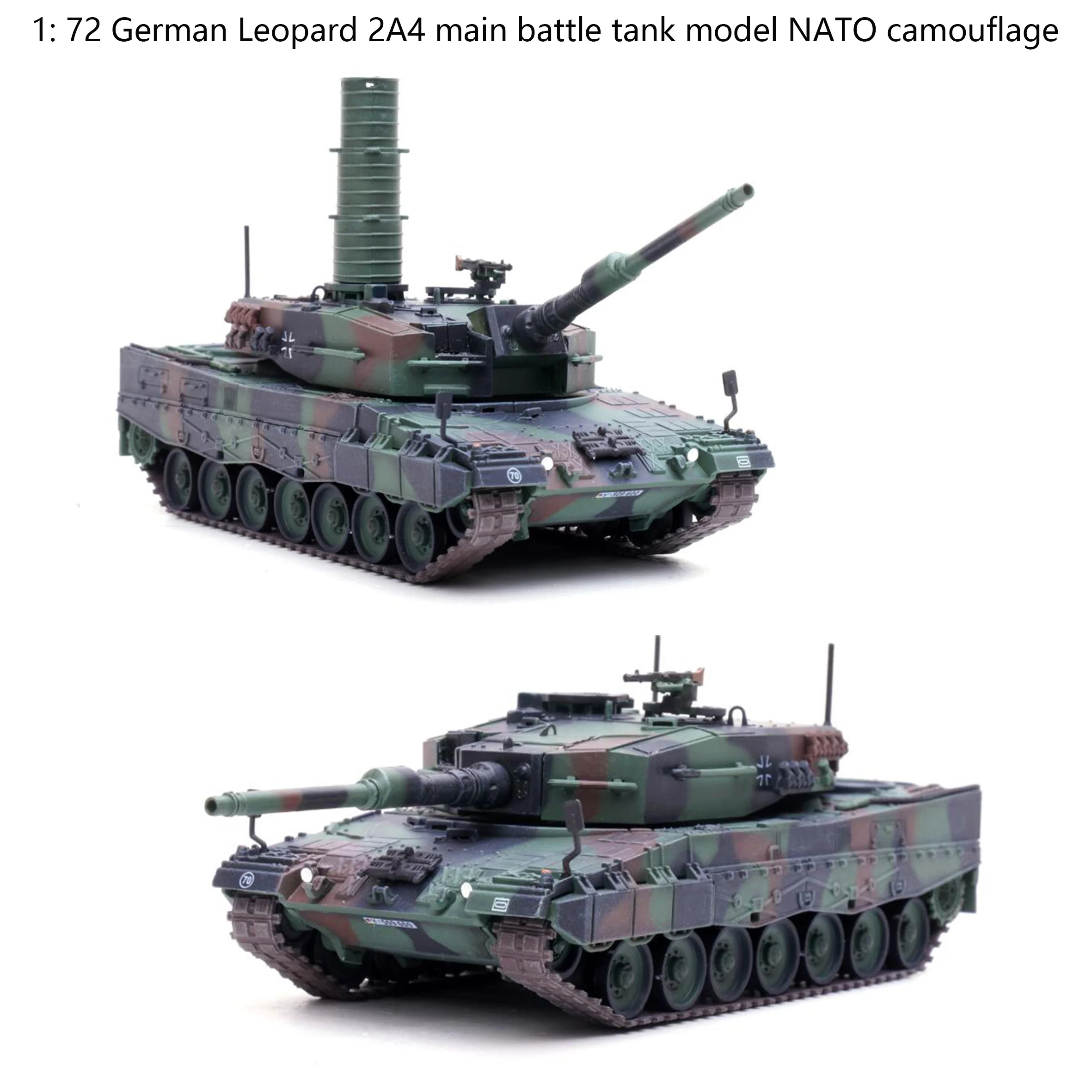 1: 72 German Leopard 2A4 main battle tank model NATO camouflage  Simulation finished product collection model