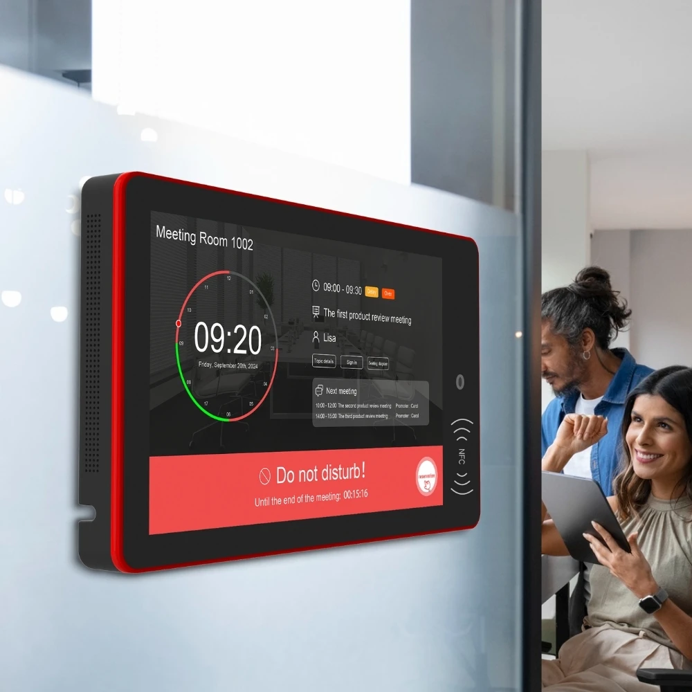 

Заводской OEM 10,1-дюймовый настенный планшетный ПК Android 11 2 + 16 ГБ Wi-Fi6 NFC Poe с сенсорным экраном Система резервирования встреч Бизнес
