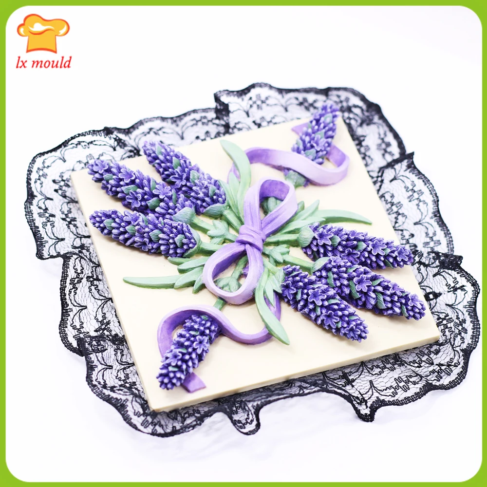 Lavender Silicone Fondant Cake Topper Mold Wax Soap Aromatherapy Plaster Mould Chocolate Sugarcraft Cake Decorating Baking Tools