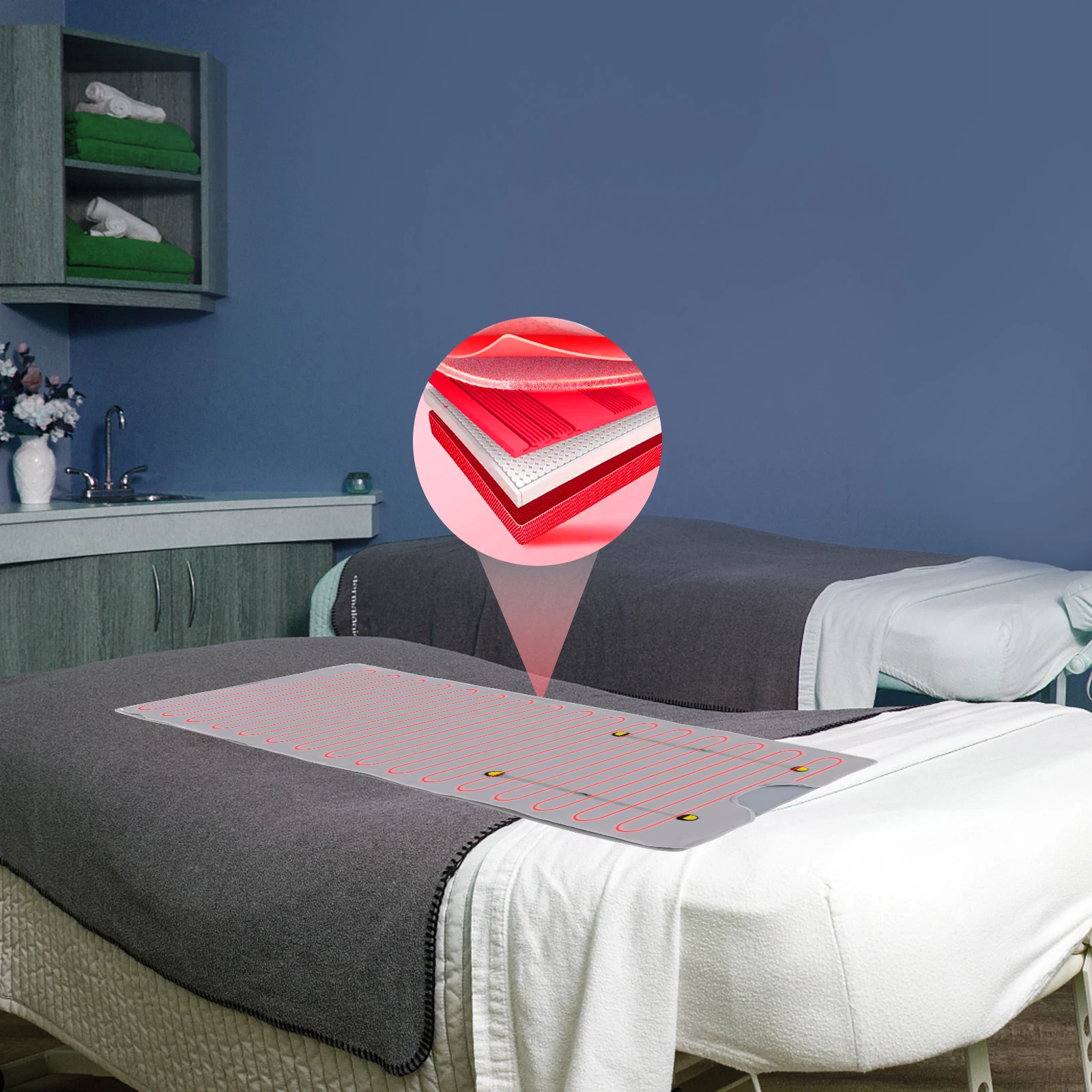 بطانية ساونا محمولة، بطانية تسخين قابلة للطي مقاس 180*80 سم، كيس بخار للعرق مع جهاز تحكم عن بعد لجهاز Detox Spa Relax (650 وات 220 فولت/110 فولت)