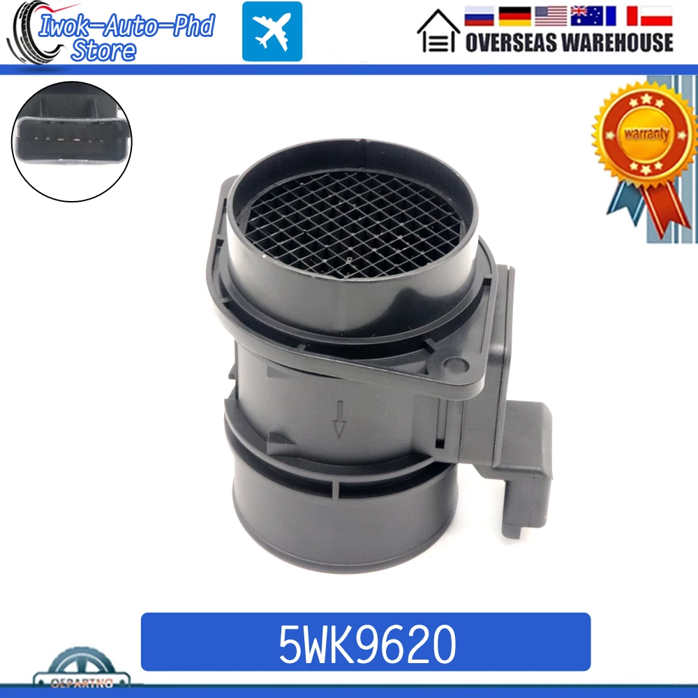 5WK9620 MAF MASS AIR FLOW METER SENSOR 8ET009142001 7700104426 For Opel Vauxhall Vivaro Movano Renault Clio Espace Laguna Megane