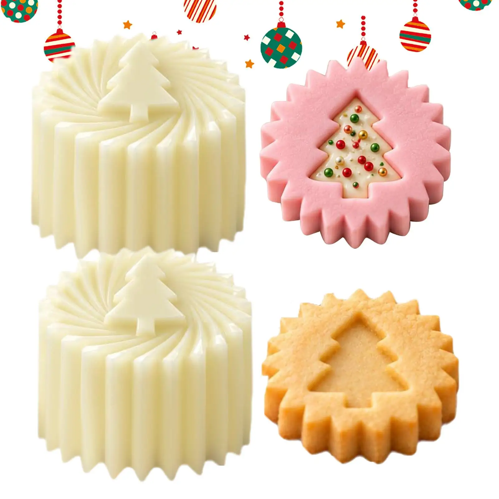 Christmas Tree Pastry Mold Christmas Tree Cake Press Pineapple Tower Biscuits Mold Cookie Stamp Moulds Household Baking Tools