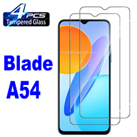 2/4Pcs Tempered Glass For ZTE Blade A54 Screen Protector Glass Film