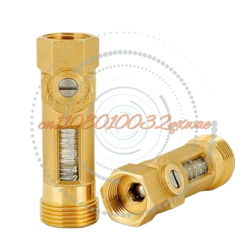 1PCS Full-Copper Flowmeter Float Flow Balancing Valve Solar Workstation Balance Controller Pipeline with Ball Valve Regulation