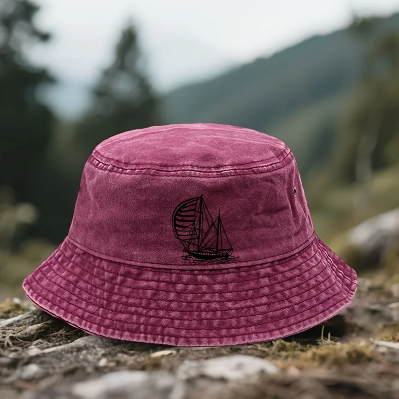 Casual Nautical Print Fisherman Hat, Fashion Statement, Halloween Party Gift Trendy Dad Hat, Perfect for Outdoor Travel, Fishing