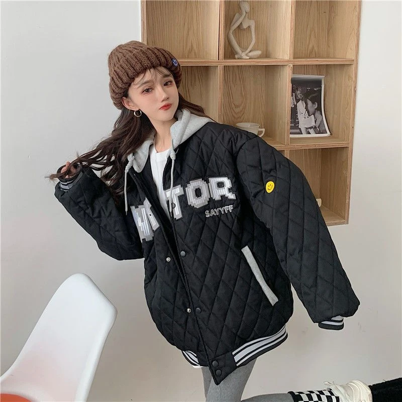 New Down Padded Women Parkas Winter Fashion Korean Daily Students Cotton-padded Jacket Short Baseball Female Loose Causal Coat