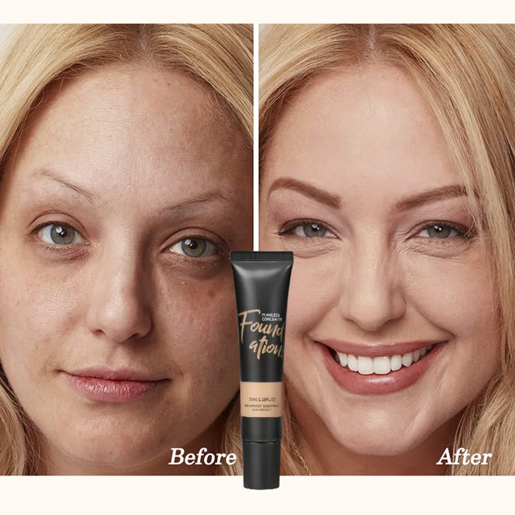 Etichetta privata Logo personalizzato Correttore naturale Tubo morbido BB Cream Idrata Correttore viso Lozione isolante a lunga durata Cosmetico