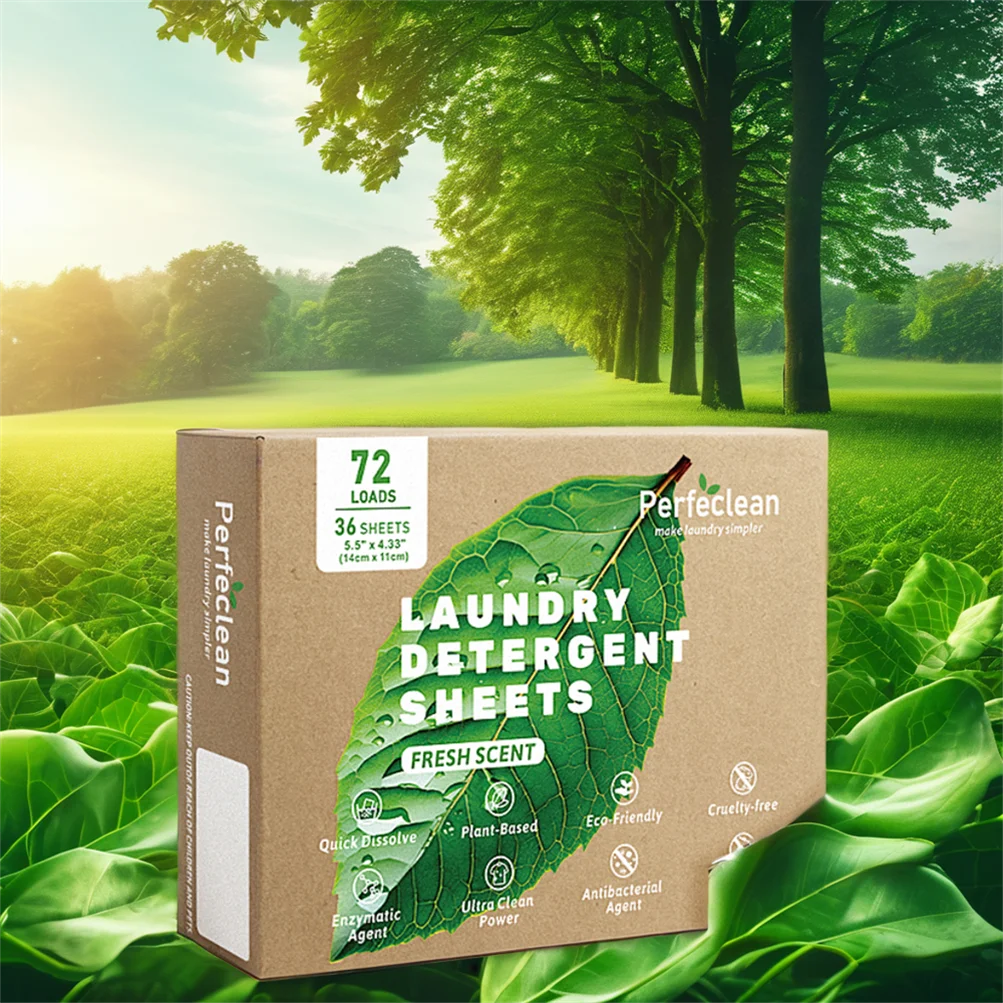 

Laundry Detergent Sheets Eco-Friendly Natural Biodegradable Pure Fresh Plant Laundry Detergent Sheet Strips Wholesale