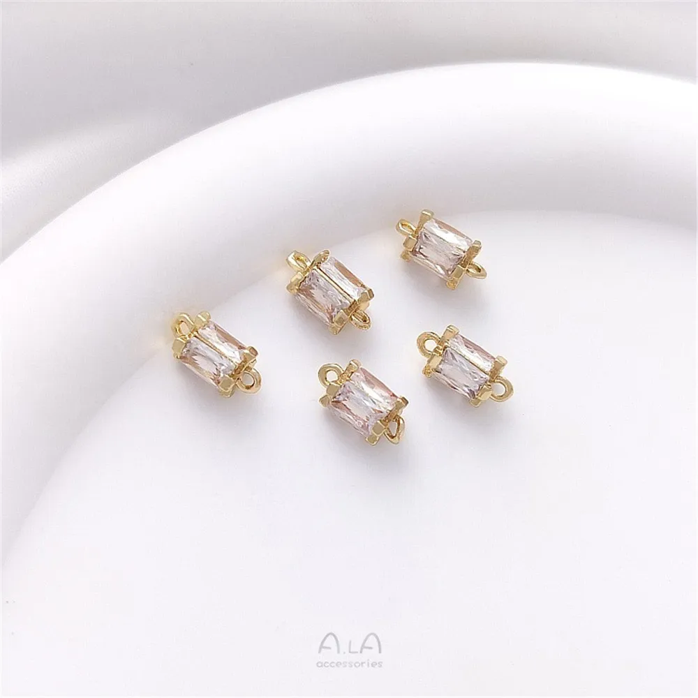 

14k Gold Color Retention Inlaid Zircon Lantern Double Hanging Accessories Handmade DIY Bracelet Earrings Pendant