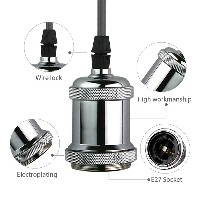 1-10PCS E27 Screw Vintage Lamp Stand Light Bulb Socket Holder Adapter Base Cap Socket Edison Screw Lamp Bulb Fixing Base