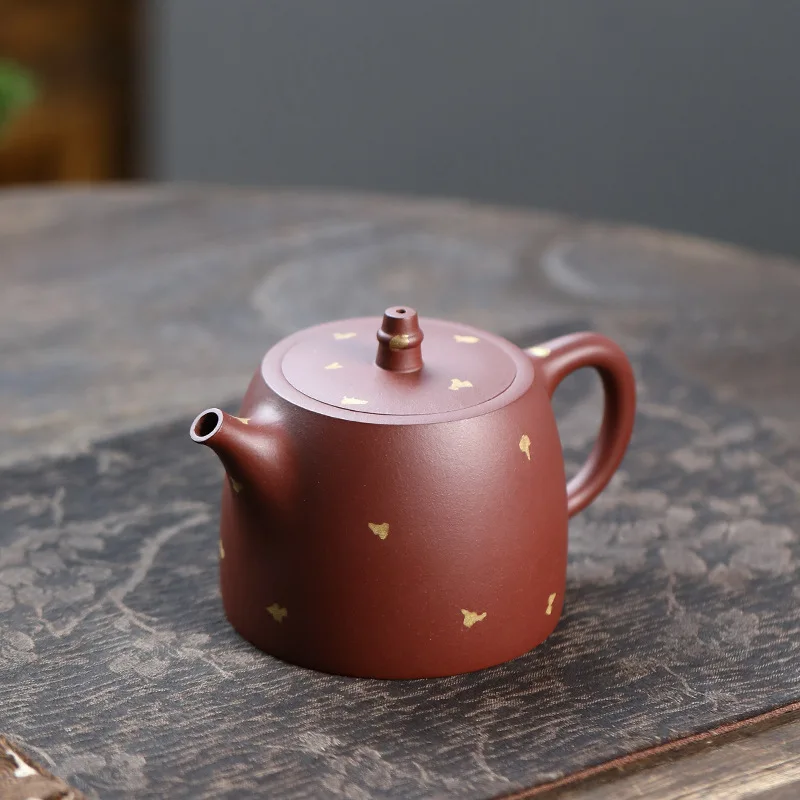 Manufacturer Wholesale Yixing Dingshu Original Ore Purple Clay Teapot Handmade Tea Set Gift Pillar-Shaped Teapot 140Ml