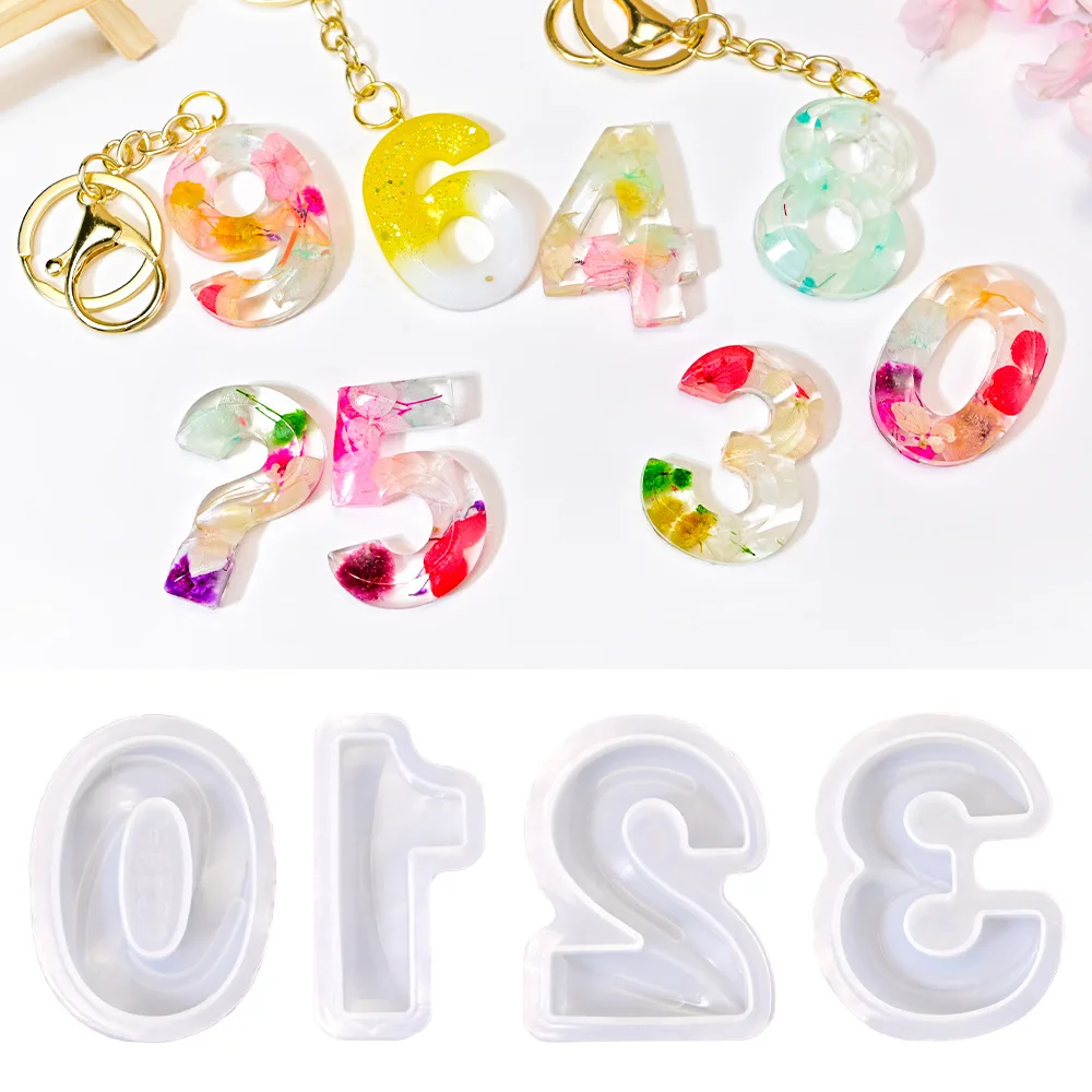 

Mould DIY Digital 0-9 Plaster Figurines Silicone Molds Christmas Cake Three-dimensional Digital Candles Baking Fondant Mold