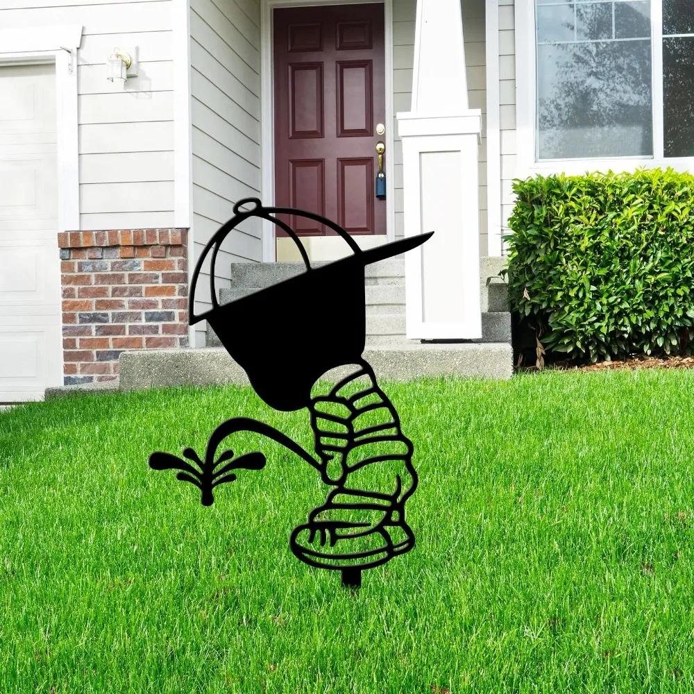 CIFBUY Iron Wall Art Boy Urinating Metal Sculpture Rustproof Hanging Plaque Garden Home Decor Ornament