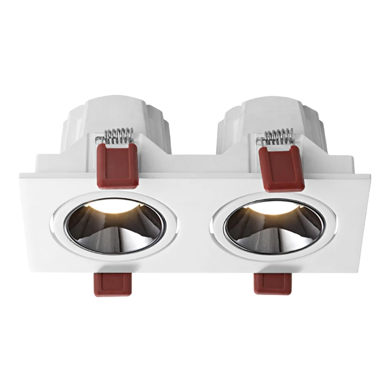 Double Head LED Recessed Ceiling Downlight 10W 7W 20W 30W LED Downlight Anti-Glare COB Spot Light Indoor Led Lighting Fixture