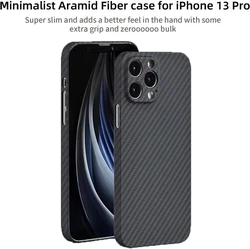 Super Slim Case for iPhone 14 13 12 Pro Max Plus Real Aramid Fiber Protective Cover Skin, Soft Touch Sturdy Durable Carbon Case