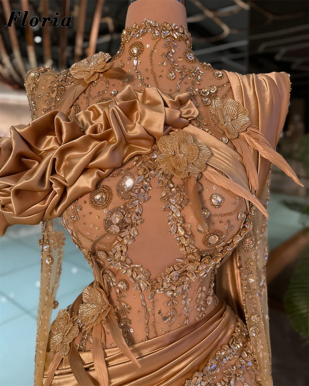 

Вечерние платья-русалки золотого цвета с разрезом и шлейфом, на заказ, с длинными рукавами, для женщин, расшитые бисером, для вечеринок