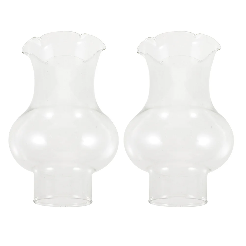 

2Pcs Glass Lampshade Clear Lamp Cover Stable Glass Texture Exquisite Craftsmanship Easy to Clean and Long Lasting