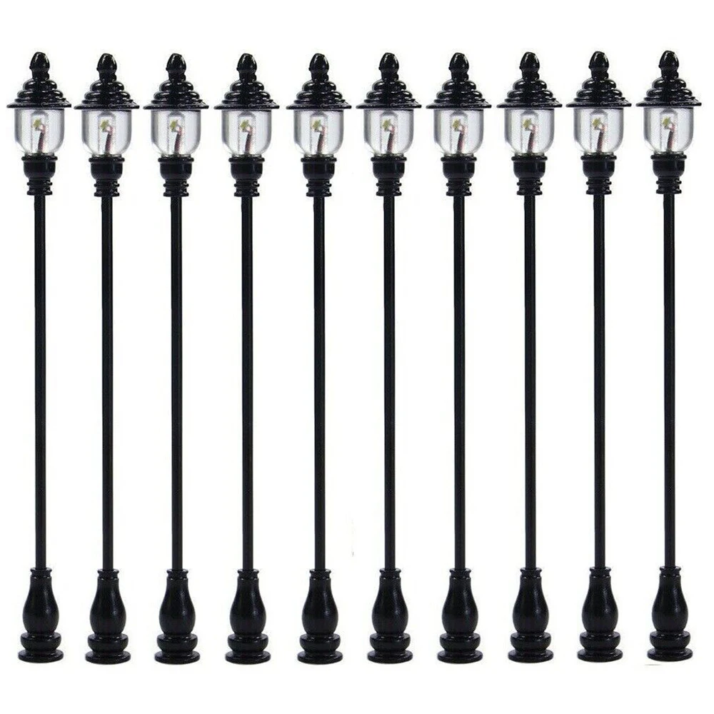 

10Pcs 1:87 1:100 1:150 Model Railway Train Lamp Street Lights HO OO Scale LED Lamp Train Miniature Railroad Decoration Landscape