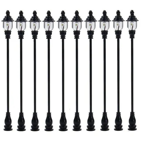 10Pcs 1:87 1:100 1:150 Model Railway Train Lamp Street Lights HO OO Scale LED Lamp Train Miniature Railroad Decoration Landscape