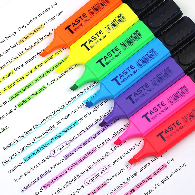 Colorful 8pcs High Lighter Graffiti Painting Pens Classroom Markers Student Stationery School Supplies Friends Birthday Gifts