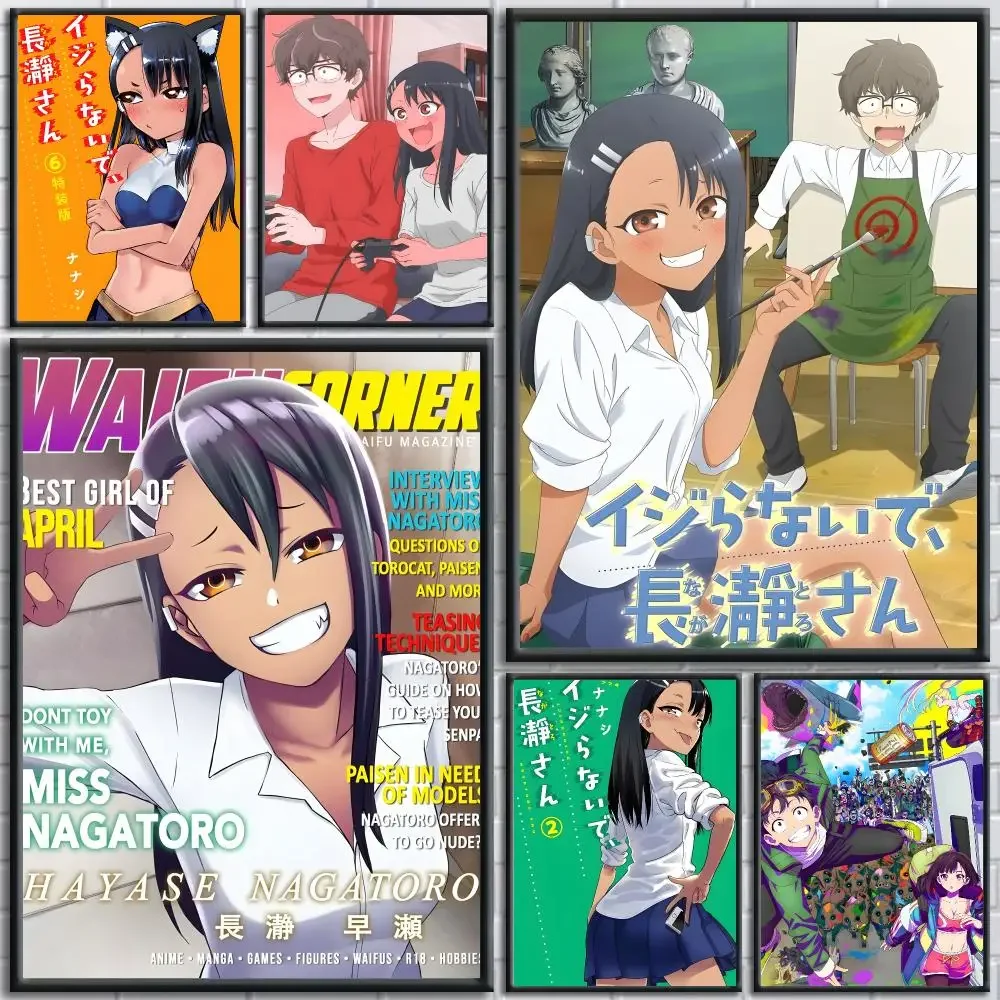 Anime Don't Toy with Me Miss Nagatoro Poster HD Self-Adhesive No Residue After Removal Ideal for All Kinds of Wall Decor